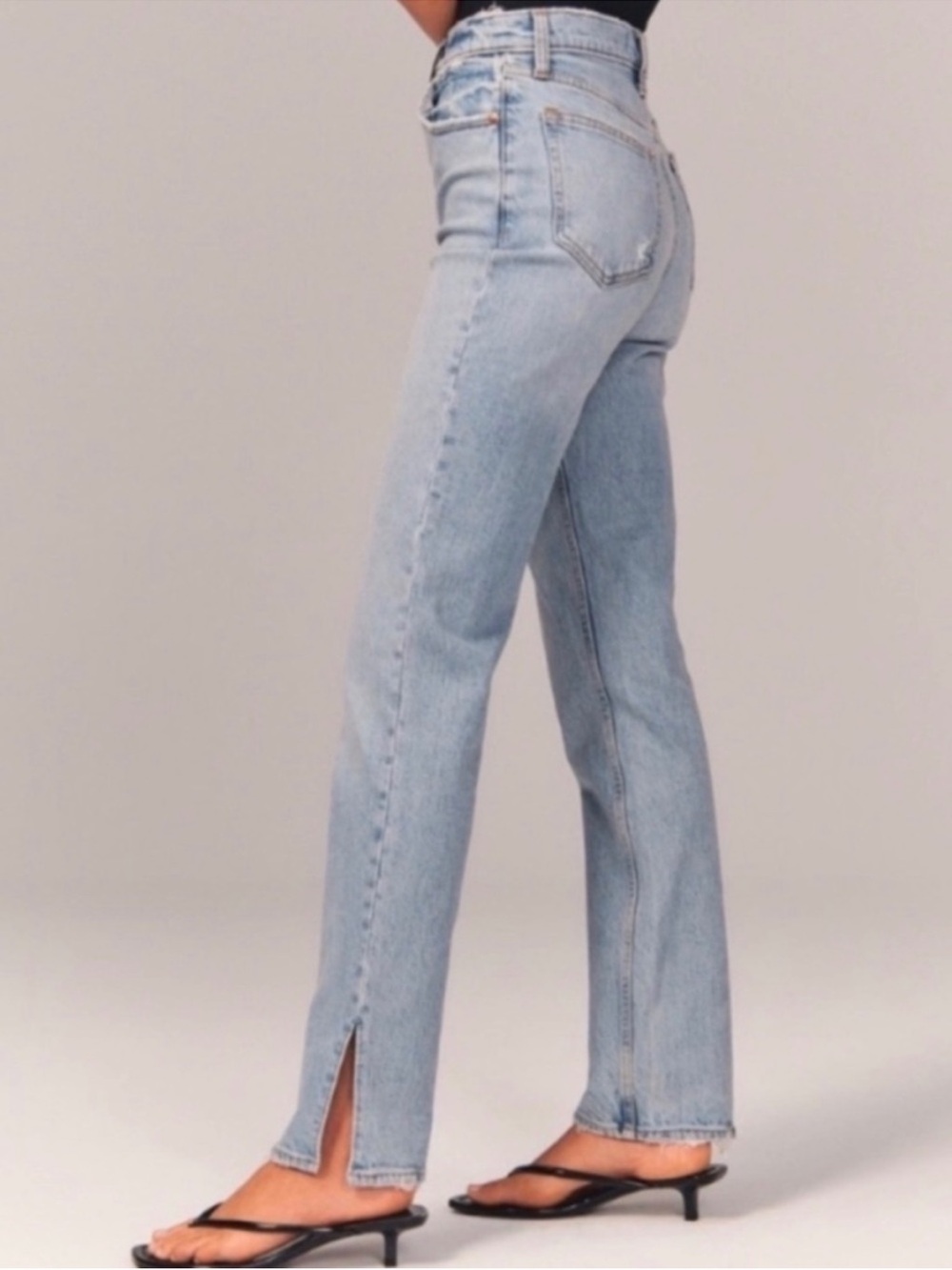 Abercrombie & Fitch Size 27  Long The 90's Straight Ultra High Rise Hem Jeans